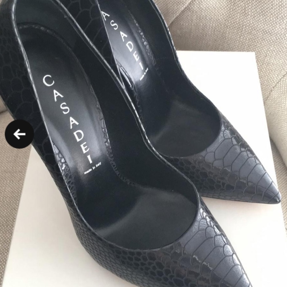 Casadei Black Blade-Python Print Pumps - image 3